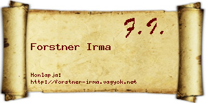 Forstner Irma névjegykártya